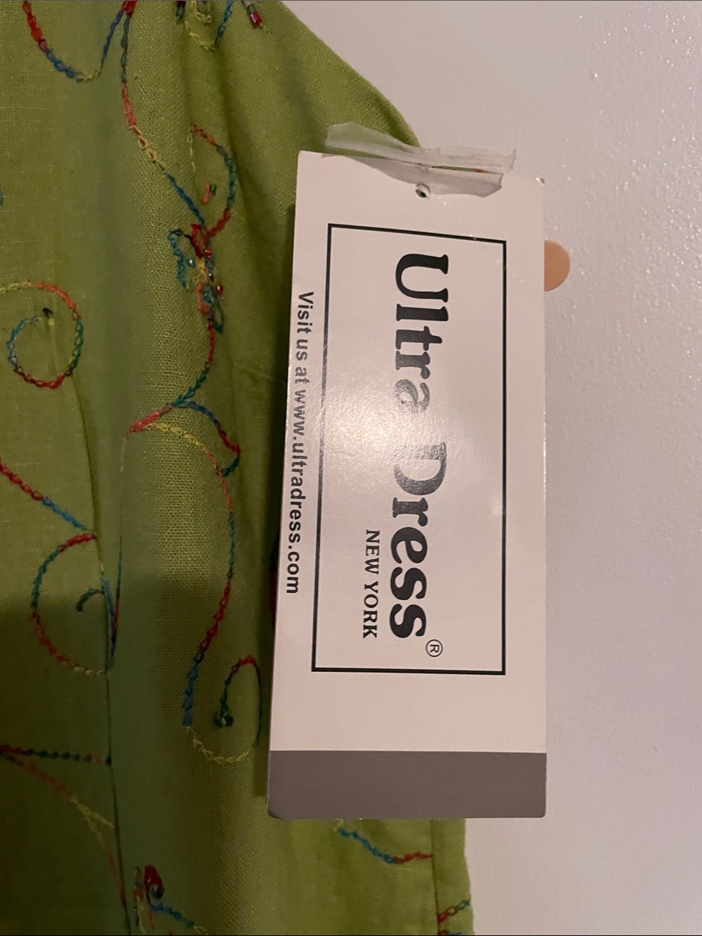 Ultra Dress Collection Lime Green Floral Embroidered Knee length Dress - Picture 3 of 9